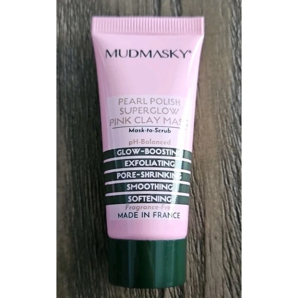 2X Mudmasky Pearl Polish Superglow Pink Clay Mask 15ml/0.5floz Travel Size NEW